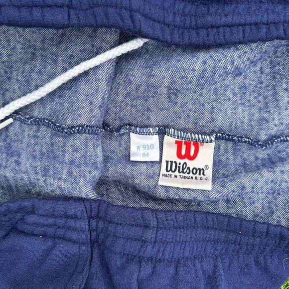 Vintage 90s Wilson Tennis Button Sweatsuit Womens Medium Striped Preppy Blue - Picture 4 of 11